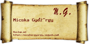 Micska György névjegykártya